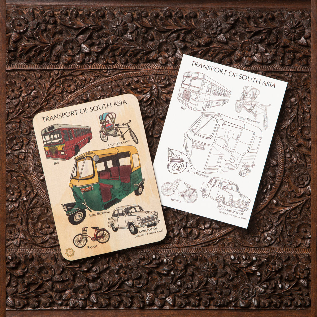 Transport of South Asia Timber Tile + Matching Color In Card