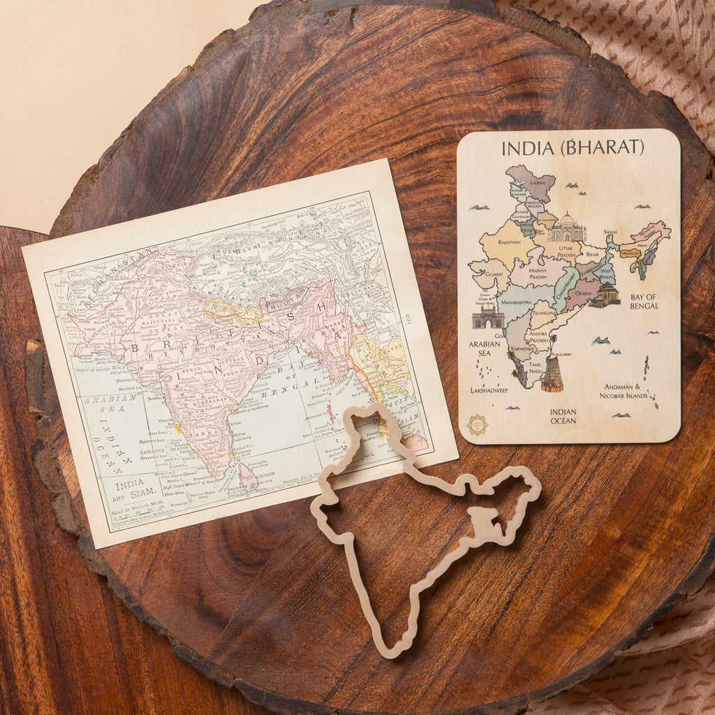 India (Bharat) Country Sensory Pack - Eco Cutter™, Timber Tile, And Color In Card